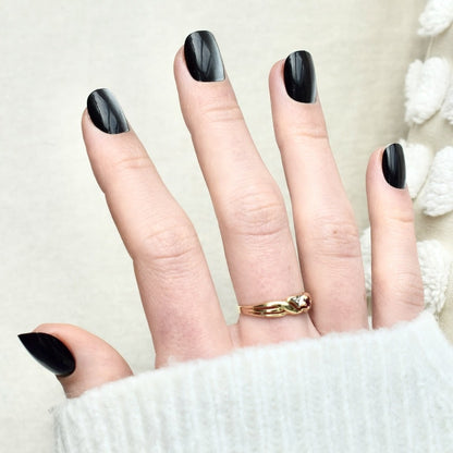 presson nails false nails artificial nail short coffin black cat eye glitters
