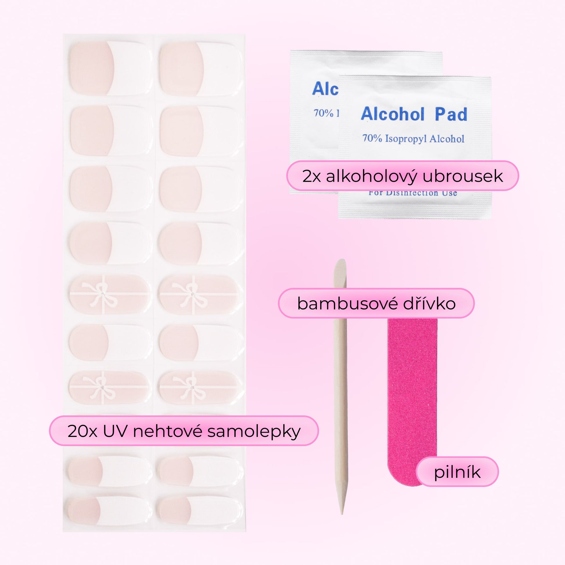 uv gel nail stickers 20 pcs white beige chrome christmas gift