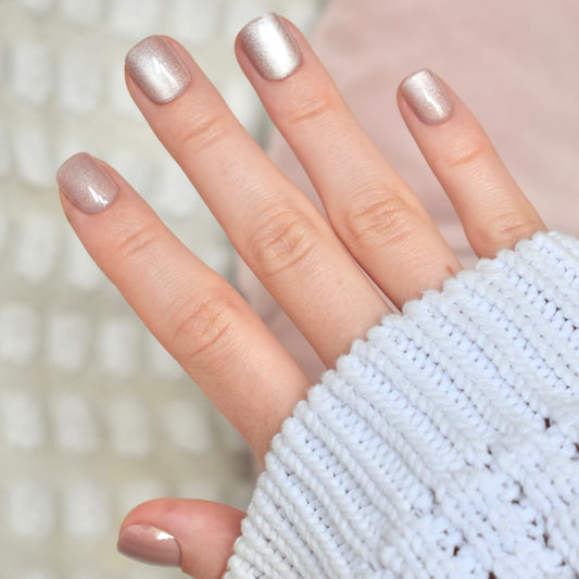 cat eye beige super short square squoval press-on nails fake nail 