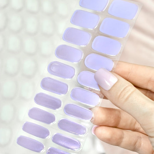 uv gel nail stickers glasies long lasting 20 pcs violet pink chrome glitters