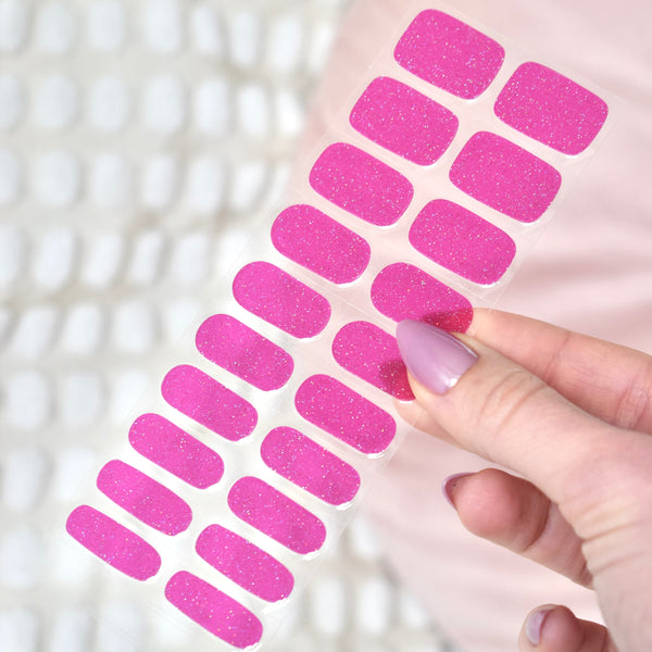 uv gel nail stickers 20 pcs pink glitters