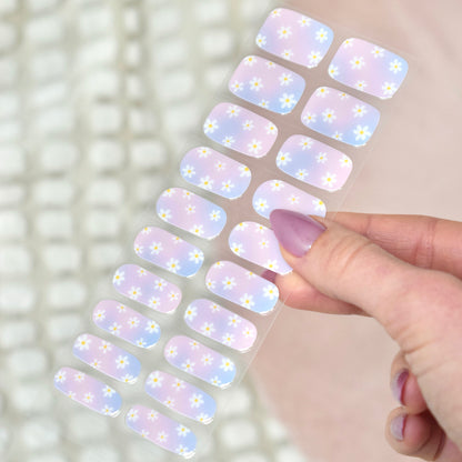 uv gel nail stickers 20 pcs blue pink flowers ombre 
