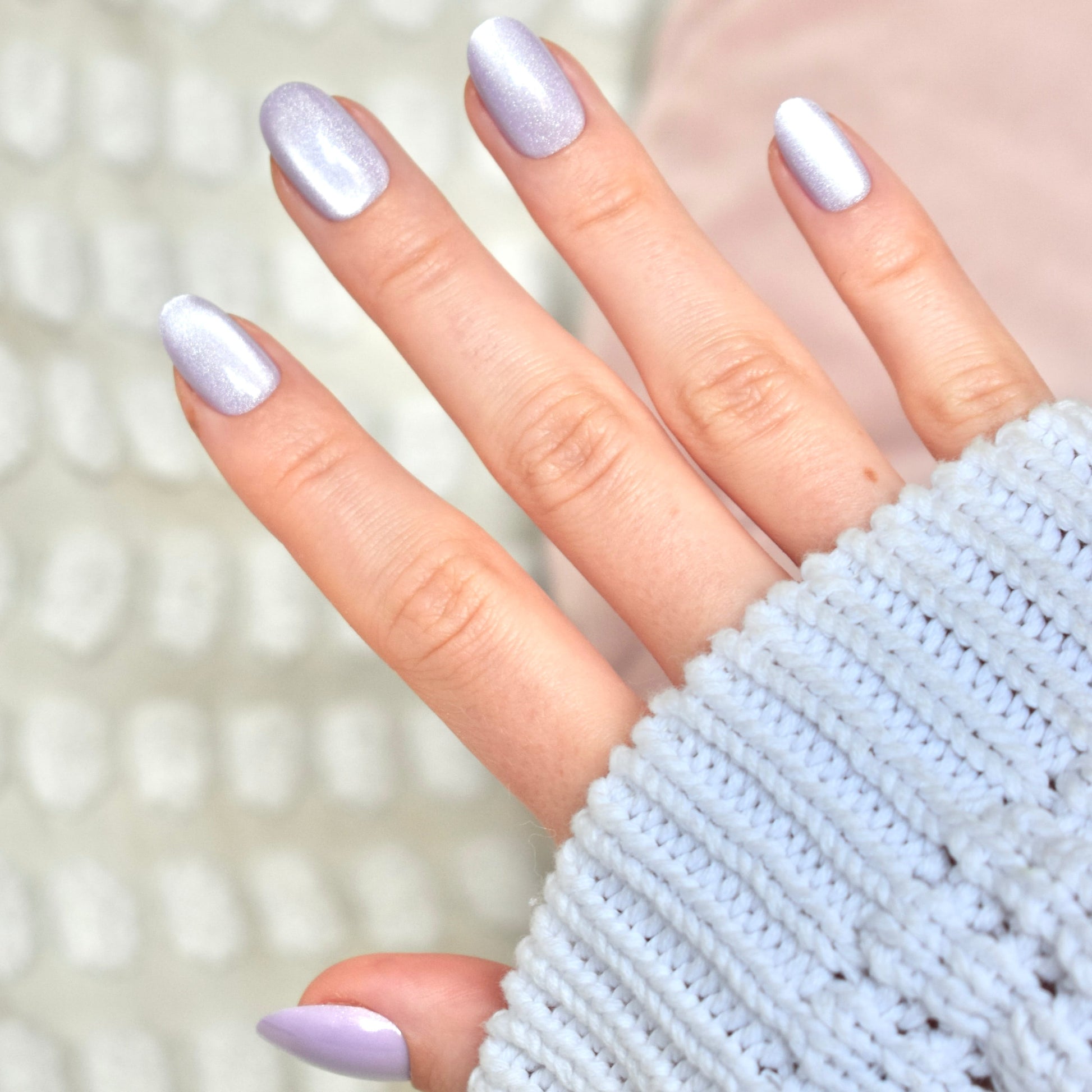 violet cat eye oval medium press-on nails fake nail 