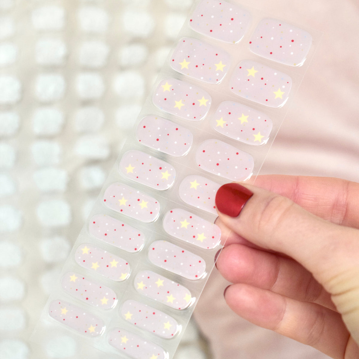 uv gel nail stickers 20 pcs pink stars