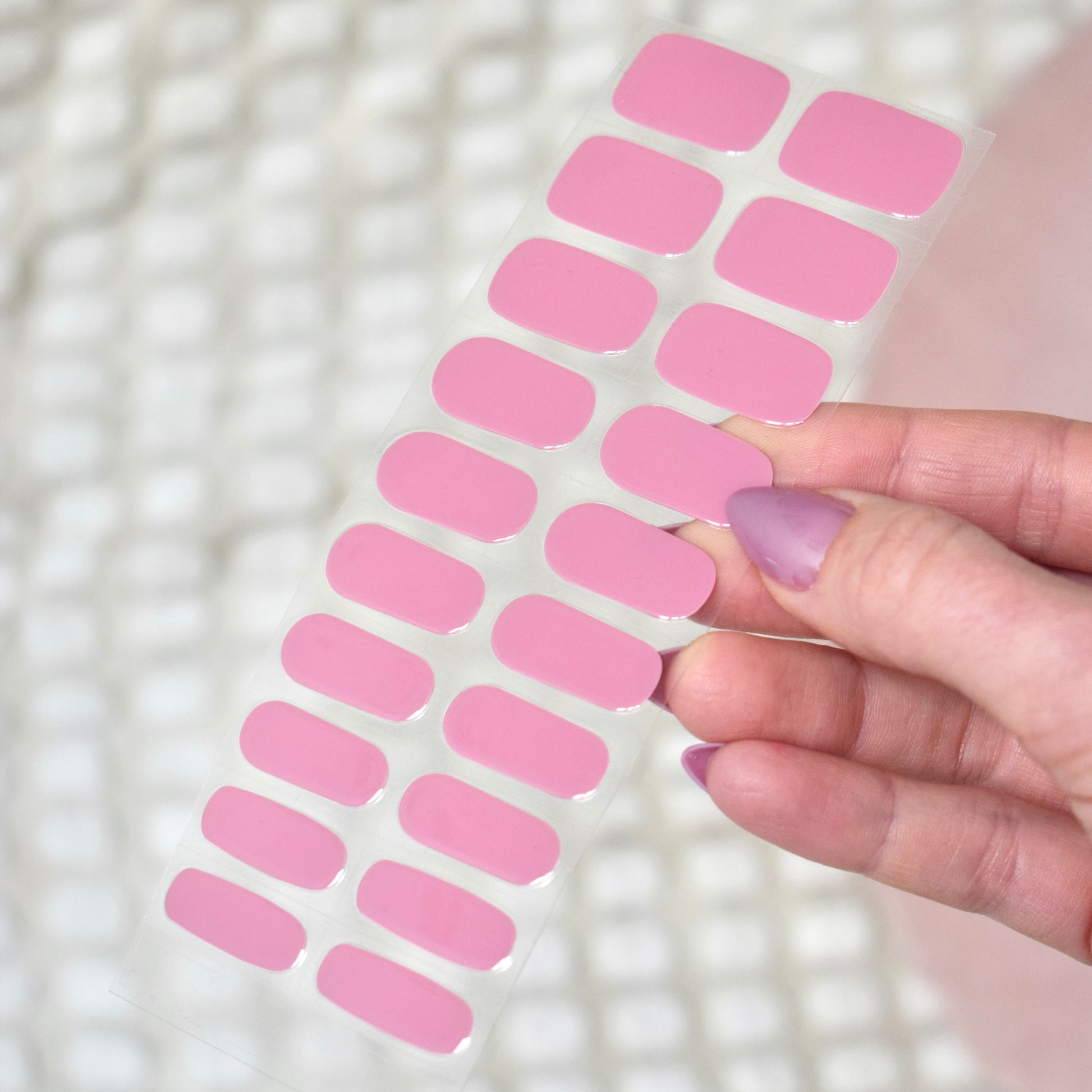 uv gel nail stickers 20 pcs powder pink mauve