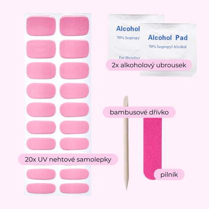 uv gel nail stickers 20 pcs powder pink mauve
