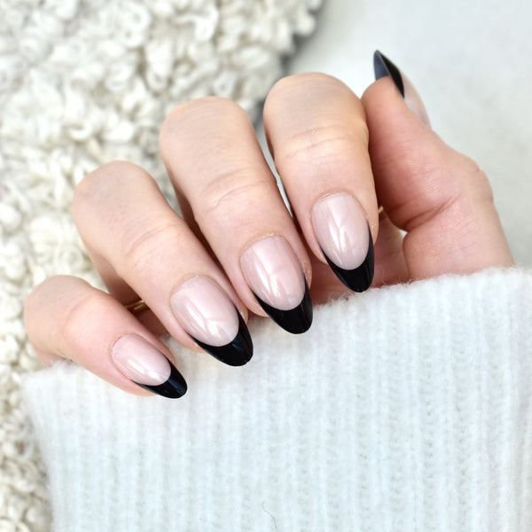 presson nehty presson nails nail umělé nehty manikúra franciouzská černá