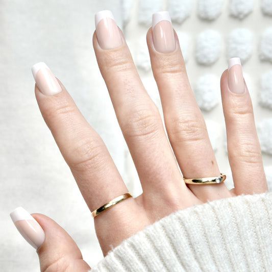 presson nails false nail glasies coffin long white french