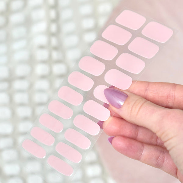 uv gel nail stickers 20 pcs powder pink nude
