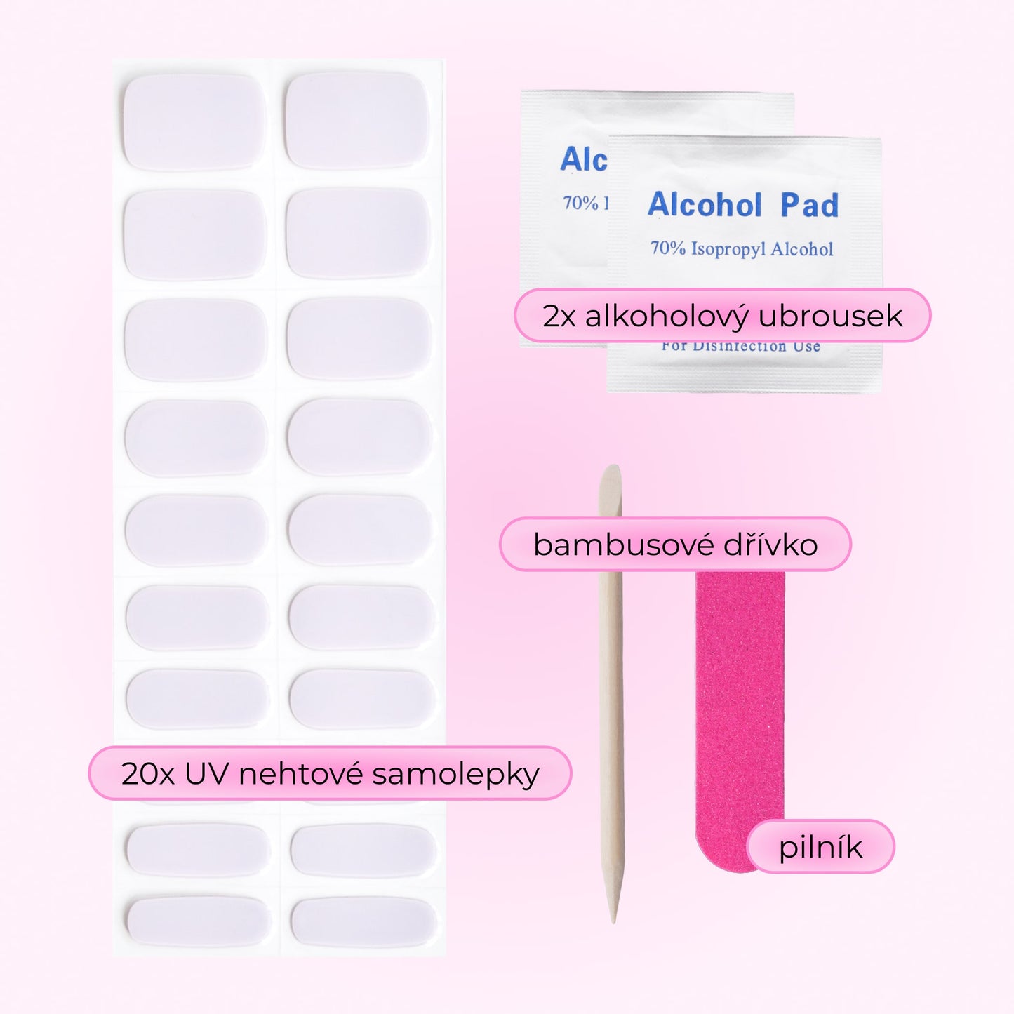 uv gel nail stickers 20 pcs violet purple pastel