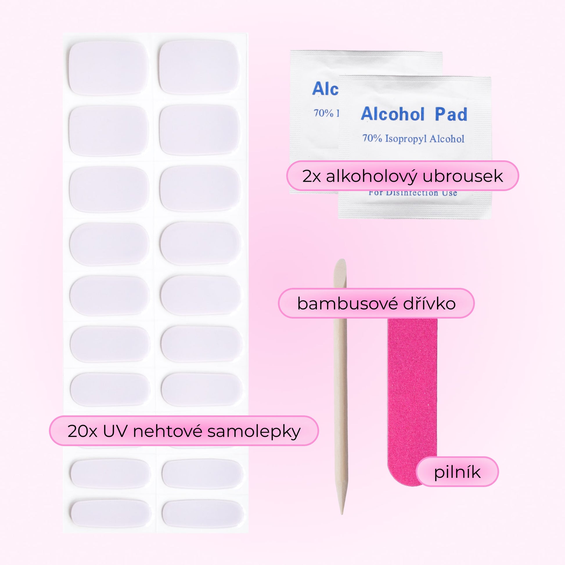 uv gel nail stickers 20 pcs violet purple pastel