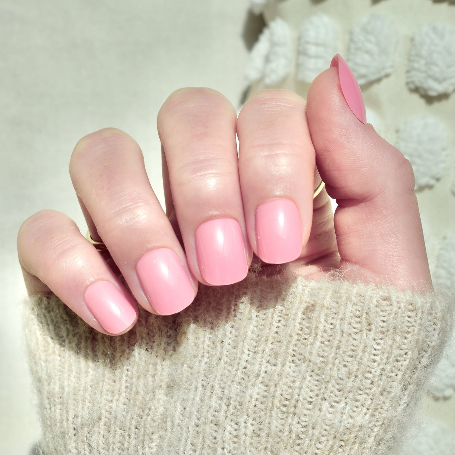 presson nails short false nails ppink salmon peachy