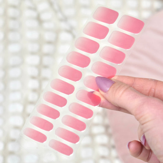 uv gel nail stickers 20 pcs pink ombre