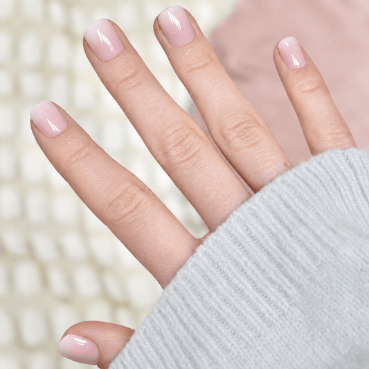 press-on nails artificial nails beauty false glasies gel coffin short white nude pink