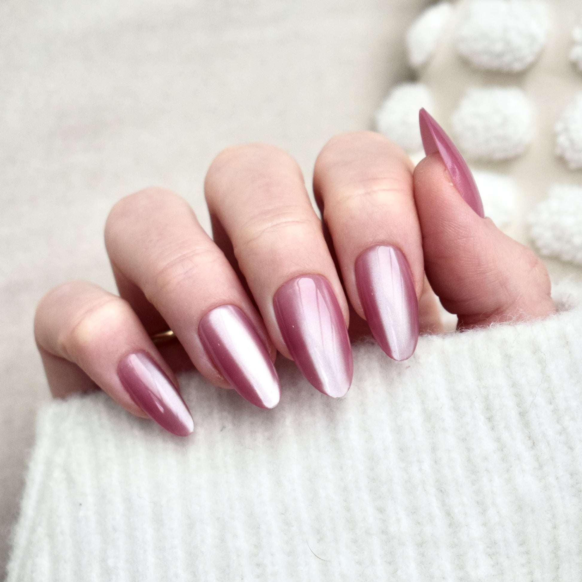 press-on nails artificial nails false nails pink almond glitters