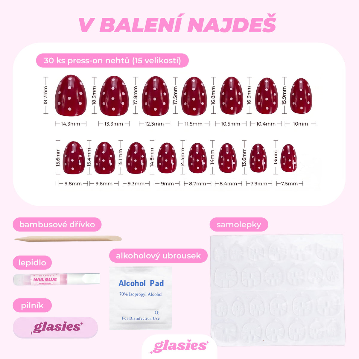 red polka dots white trendy almond ovall short press-on nails fake nail 