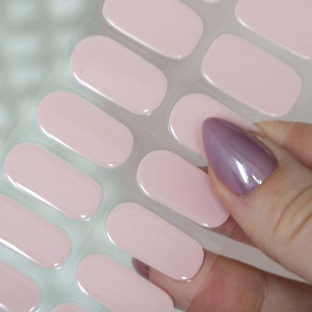 uv gel nail stickers 20 pcs powder pink nude