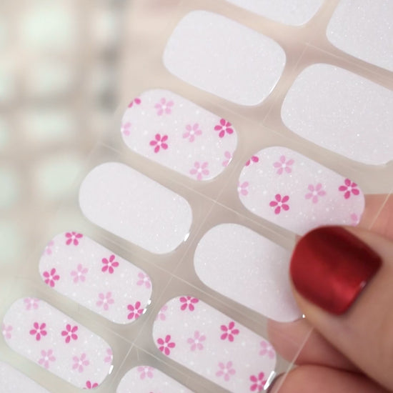 uv gel nail stickers 20 pcs pink flowers spring