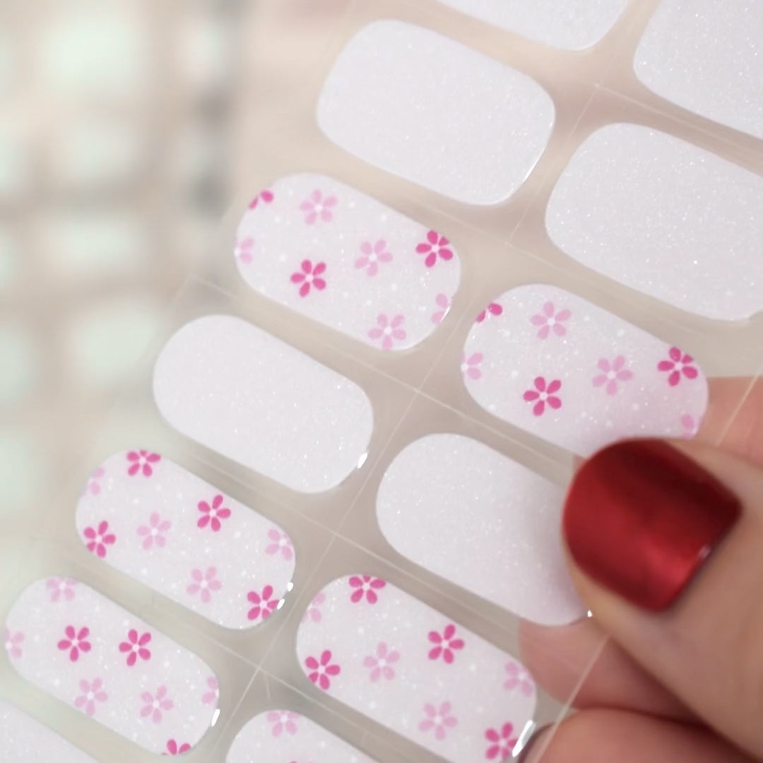 uv gel nail stickers 20 pcs pink flowers spring