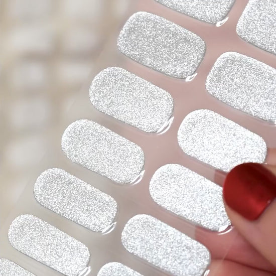 uv gel nail stickers 20 pcs silver glitters