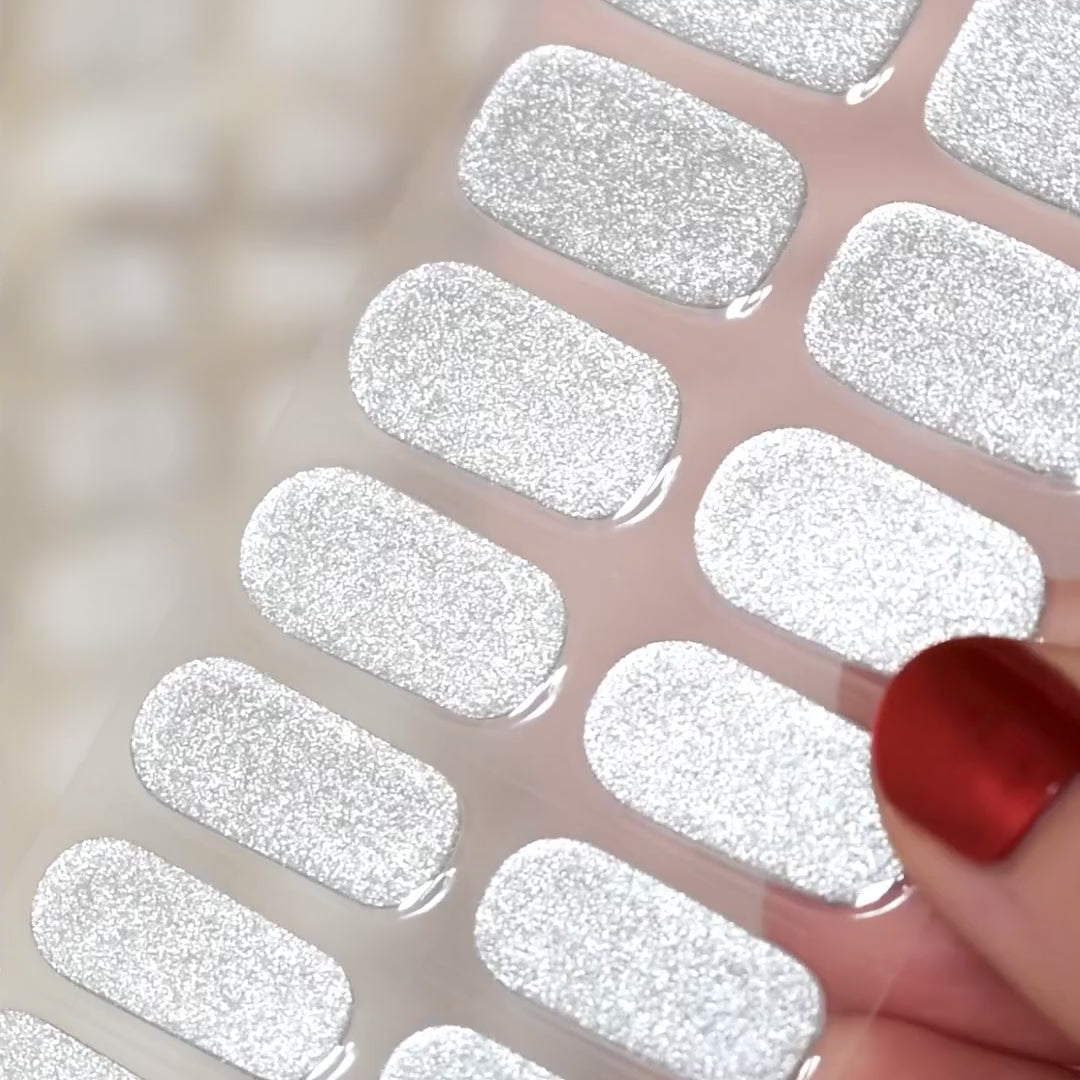 uv gel nail stickers 20 pcs silver glitters