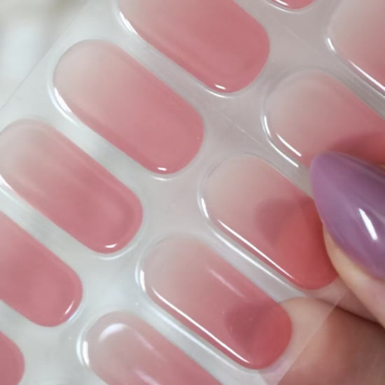 uv gel nail stickers 20 pcs pink ombre