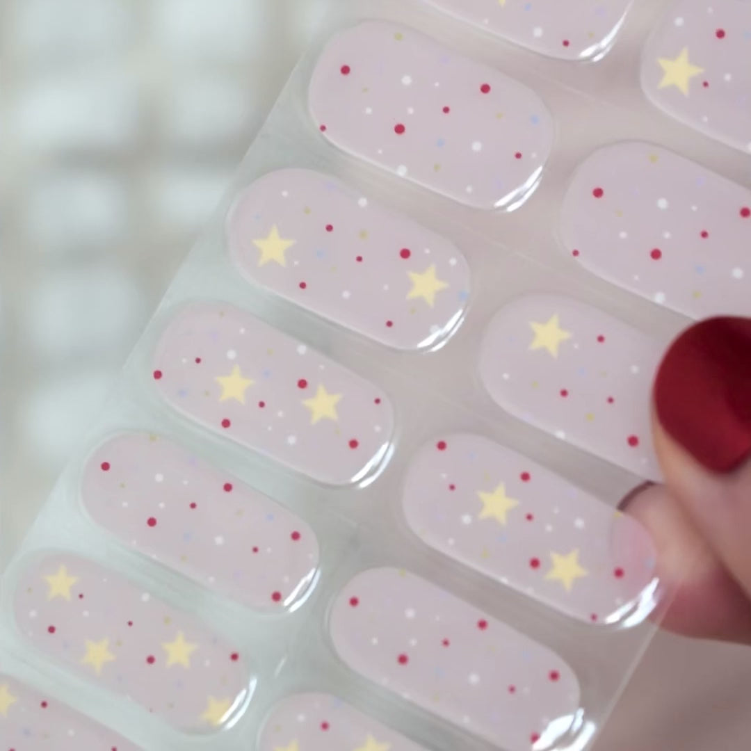uv gel nail stickers 20 pcs pink stars