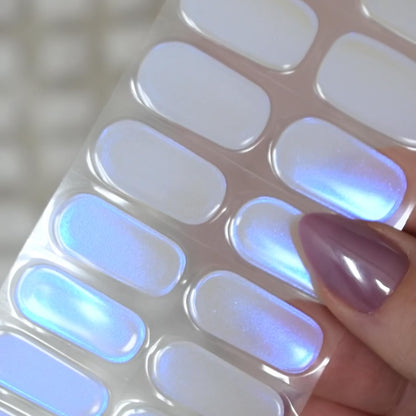uv gel nail stickers 20 pcs yellow chrome 