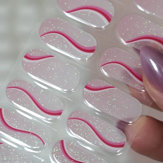 uv gel nail stickers 20 pcs pink white ombre 
