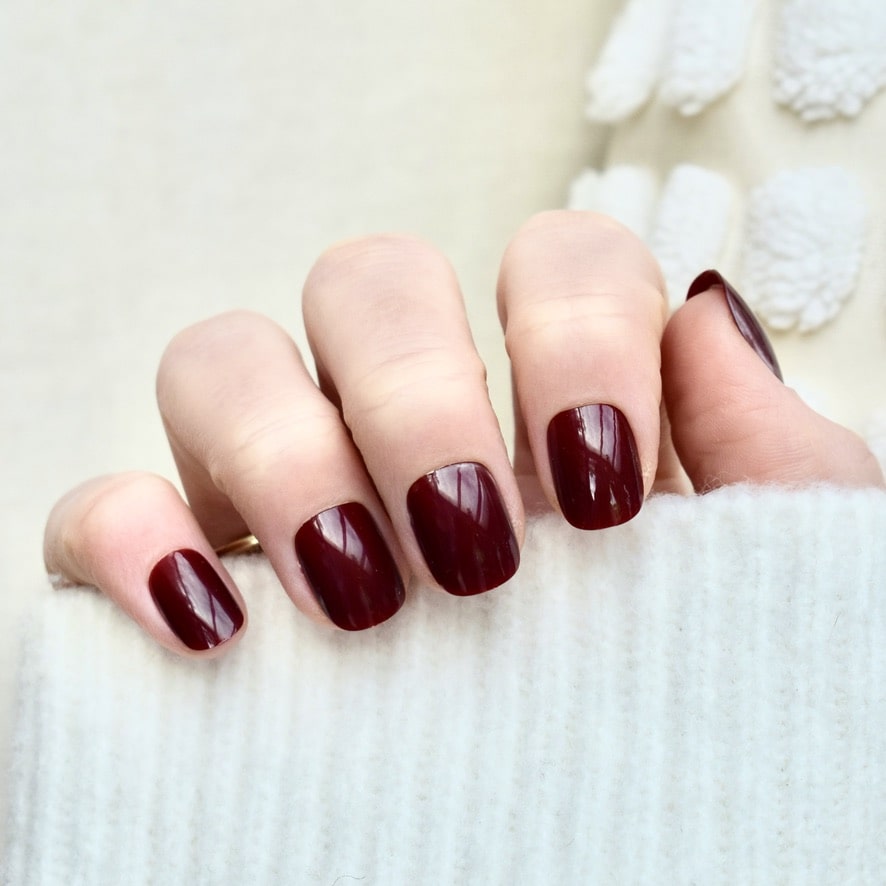presson nails false nails artificial nail short coffin red dark red