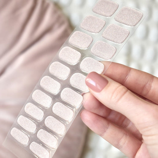 uv gel nail stickers 20 pcs pink gold rosegold glitters