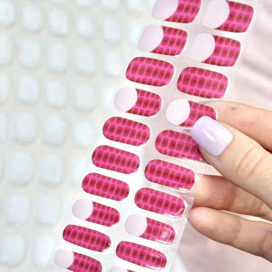 uv gel nail stickers 20 pcs beige pink red