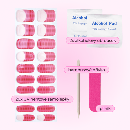 uv gel nail stickers 20 pcs beige pink red