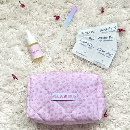 glasies presson nails false artificial nail stickers UV gel beauty nail file cosmetic bag alcohol pad nail oil