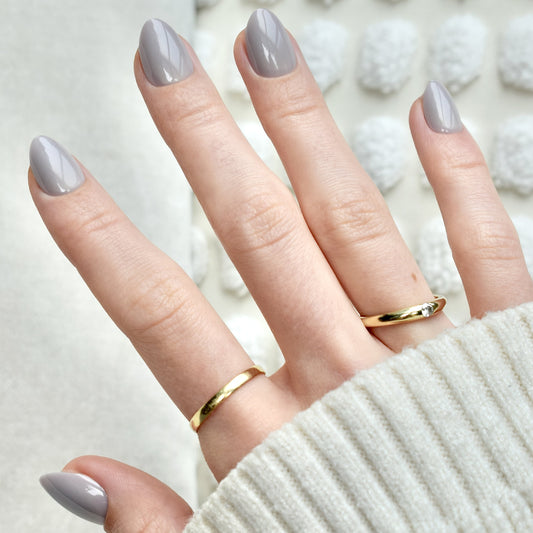 presson nails false nail glasies oval violet grey