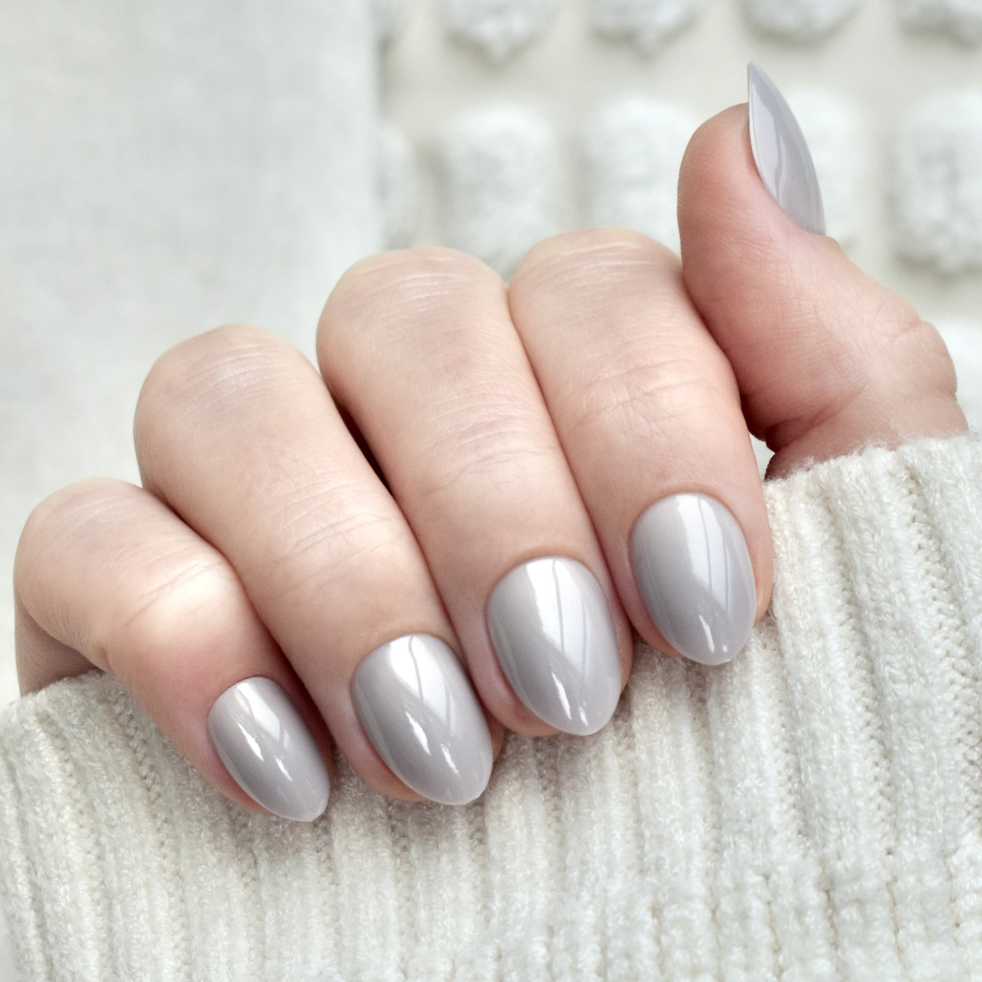 presson nails false nail glasies oval violet grey