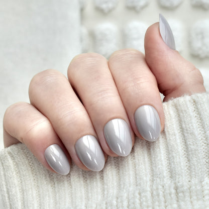 presson nails false nail glasies oval violet grey