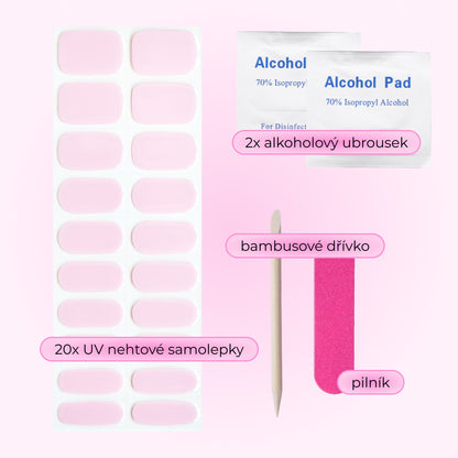 uv gel nail stickers 20 pcs pink pastel