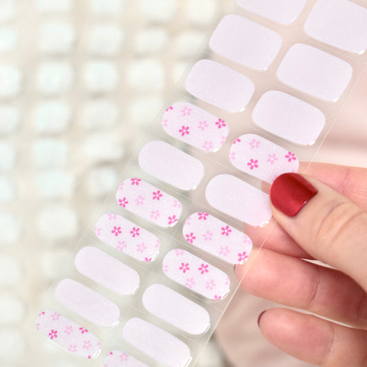 uv gel nail stickers 20 pcs pink flowers spring