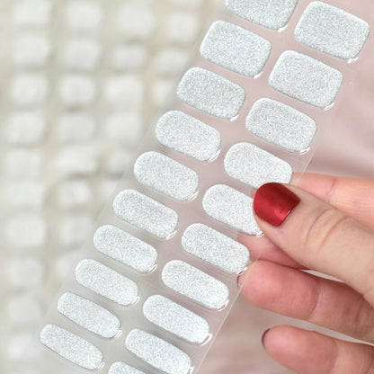 uv gel nail stickers 20 pcs silver glitters