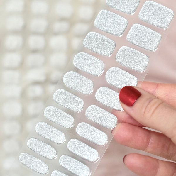 uv gel nail stickers 20 pcs silver glitters