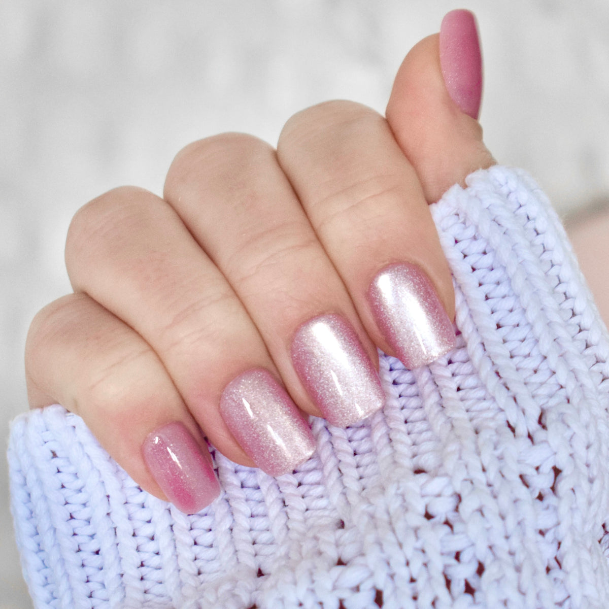 pink cat eye square squoval short press-on nails fake nail 