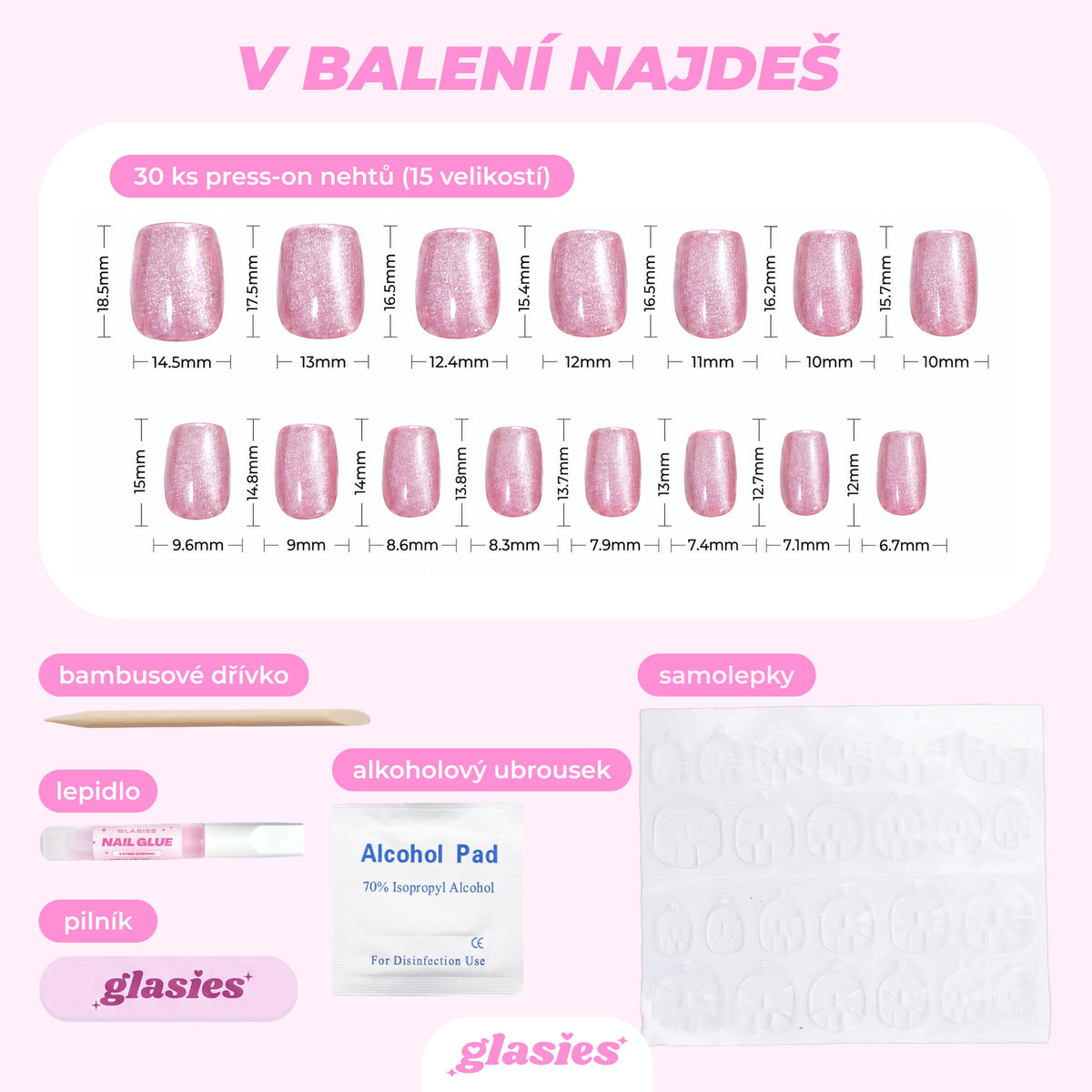 pink cat eye square squoval short press-on nails fake nail 