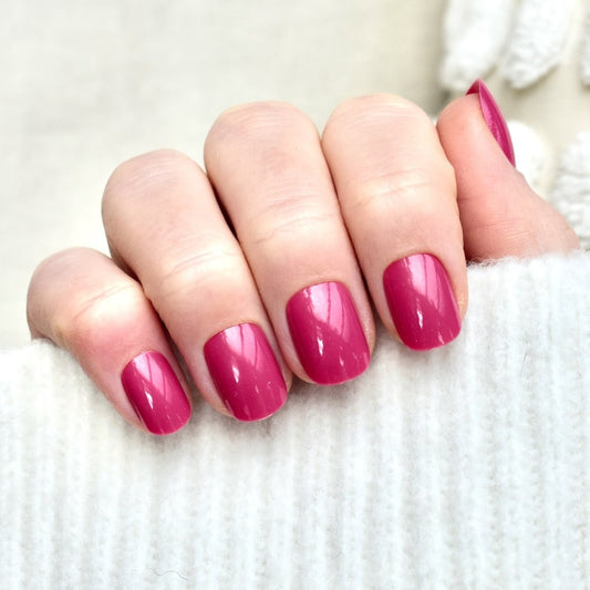 presson nails false nails artificial nail short coffin pink bright