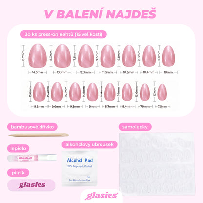 pink cat eye almond ovall short press-on nails fake nail 