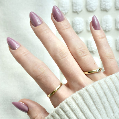 presson nails false nail glasies almond violet grey pink