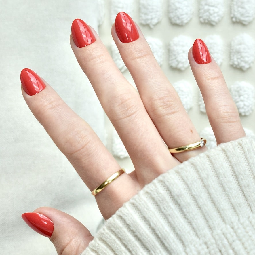 presson nails false nail glasies oval short red