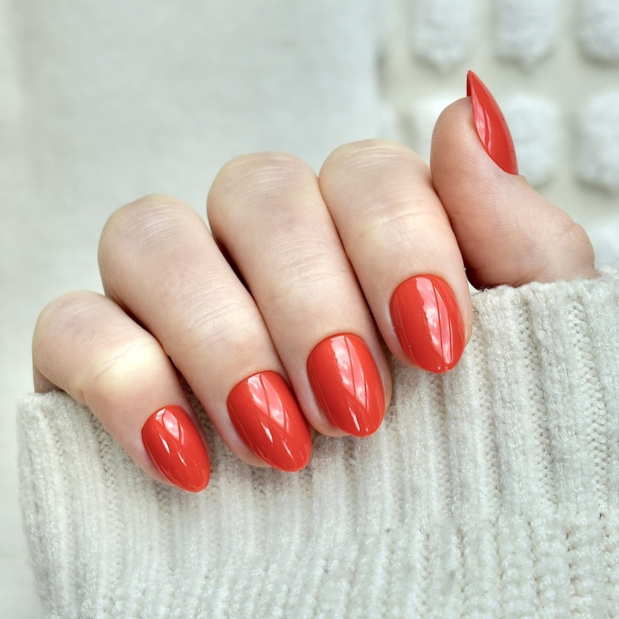 presson nails false nail glasies oval short red