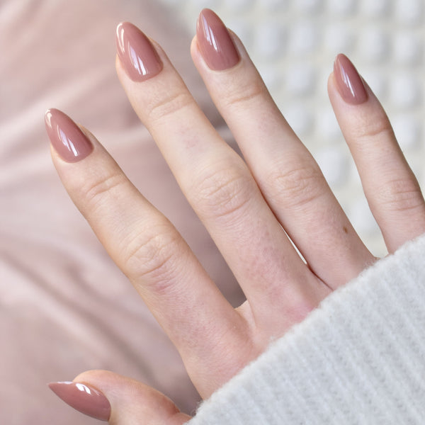 press-on nails artificial nails beauty false glasies gel coffin almond nude beige pink 