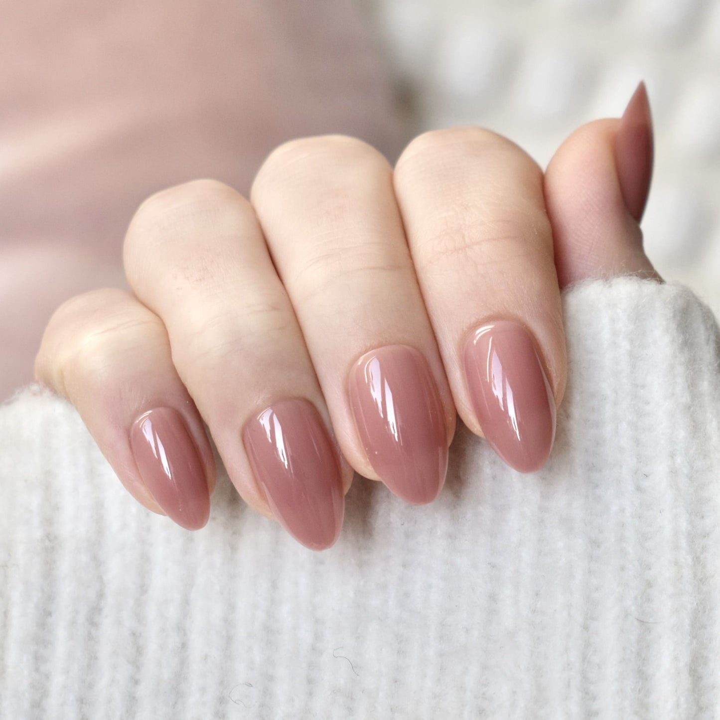 press-on nails artificial nails beauty false glasies gel coffin almond nude beige pink 